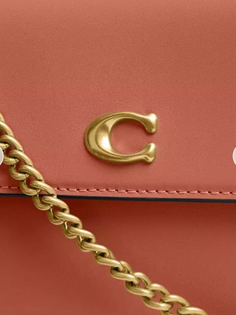 🍑 Coach Brook Flap Chain Bag Dark Peach